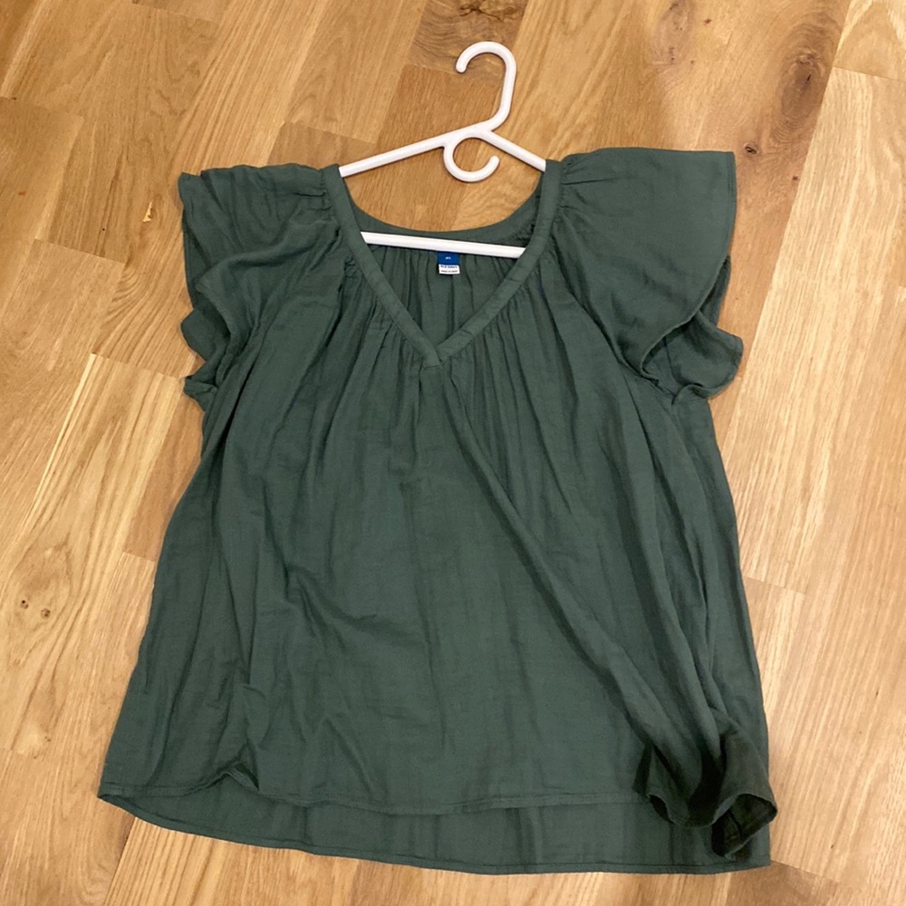Butterfly sleeve olive shirt